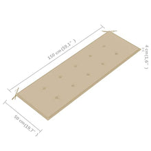 vidaXL Panca da Giardino con Cuscino Beige 150 cm Legno di Teak