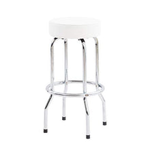 Italian Concept 162 Sgabello Fisso Benson, Metallo Cromato, Finta Pelle, Bianco, 34 X 34 X 77 Cm