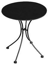 vorghini Tavolino Tondo da Giardino Ø60 cm in Ferro Stresa Nero
