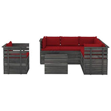 vidaXL Set Divani da Giardino su Pallet 7 pz con Cuscini Massello Pino