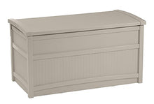 Deck box, resina, 41 W x 21D x 22H, 50-gallon, tortora
