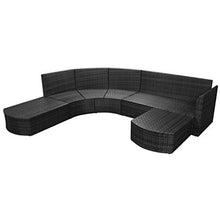 FAMIROSA Set Divani da Giardino 5 pz con Cuscini in Polyrattan Nero-2848