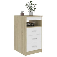 vidaXL - Sideboard Schubladen Weiß Sonoma-Eiche 40×50×76cm Spanplatte