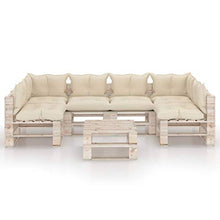 SKM Set Divani da Giardino Pallet 7 pz con Cuscini in Legno di Pino (157.76kg) -6283