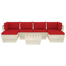 FAMIROSA Set Divani da Giardino su Pallet 7 pz con Cuscini Legno Abete-3582