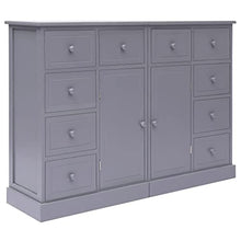 vidaXL Credenza con 10 Cassetti e Scomparti con Ante Elegante Robusta Cassettiera Armadietto Mobile Grigia 113x30x79 cm in Legno e MDF