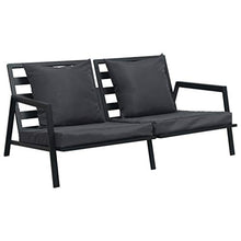 SKM Set Divani da Giardino 5 pz con Cuscini Alluminio Grigio Scuro A