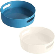 2 PCS Multi-Function Rotating Tray Kitchen Organizer Cosmetics Organize with Non-Slip Base 360° Turntable Rack Kitchen Pantry Cabinet Refrigerator Organizer Tray, Revolving Condiment Holder