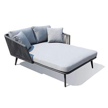 Milani Home s.r.l.s. Divano Letto da Giardino in Alluminio E Corda Completo di Cuscini