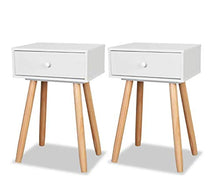 Cassettiera camera da letto,2 Pezzi comodino camera da letto,comodino piccolo in legno di pino massiccioper camera da letto, 40 x 30 x 61 cm Bianco