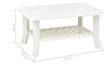 Tomaino Tavolo da appoggio Esterno in plastica Rettangolare 90 x 60 x 46 cm (Bianco)