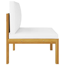 vidaXL Set Divani da Giardino 5 pz con Cuscini Crema Massello Acacia