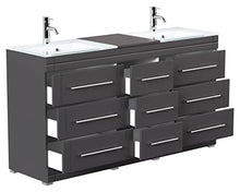 Mobile bagno a terra Vitro Modern con lavabos in vetro antracite satinato