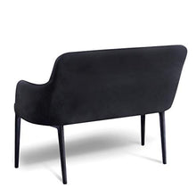 Tuoni New Plana Plus Divano, 2 Posti in Velluto, Salotto/Sala d'Attesa, Nero, 120x60x90 cm