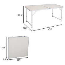 Huazhang - Tavolo pieghevole multiuso portatile, 120 x 60 x 170 cm, colore: Bianco