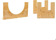 AIMAIBUMAI Sgabello da bagno pieghevole in bambù, altezza regolabile 45 x 25 x 22,5 cm