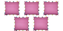 Bordeaux Cushion Cover with Colorful Tassels (5 PCS 14 x 14â)