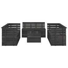 vidaXL Set Divani da Giardino su Pallet 9 pz Legno Pino Grigio Scuro