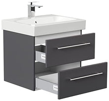 emotion Lavabo con mobiletto, Legno, Antracite Lucido, 60, 2 unità
