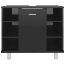 vidaXL Armadio da Bagno Nero Lucido 60x32x53,5 cm in Truciolato