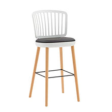 Fashion Commerce Set di 4 Sgabelli con Seduta Imbottita e Gambe in Legno
