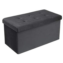 WOLTU Panche Contenitore per Ingresso Cassapanca Pieghevole Ottomane in Velluto, Max Portata Statica di 300 kg, 80 L, 76x37,5x38 cm Grigio SH70gr