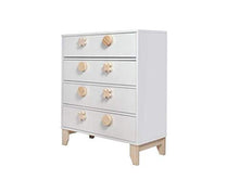 Générique - Cassettiera XO con 4 cassetti, colore: Bianco naturale