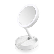 Soddyenergy Specchio cosmetico Portatile, Specchio Pieghevole per Il Trucco Specchio ingranditore 10x con Luce a LED