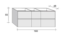 Sinistro Cassetto per mobile in legno laccato satinato opaco a 6 porte RIHO ANDORA per lavabo 160 x 55 x 48 cm