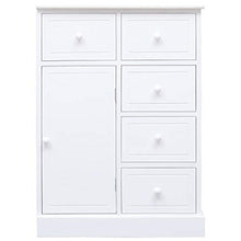 FAMIROSA Credenza, con 10 Cassetti Bianca 113x30x79 cm in Legno