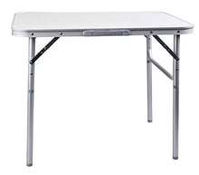 Camp Active - Tavolo Pieghevole in Alluminio, Argento, 75 x 55 x 60 cm, Regolabile in Altezza