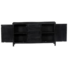 vidaXL Credenza Armadio Madia Resistente Solida Robusta Durevole Elegante Pratica Rustica di Tendenza Nera 147x40x80 cm Legno Massello di Mango