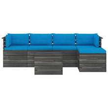 FAMIROSA Set Divani da Giardino su Pallet 6 pz con Cuscini Massello Pino-1867