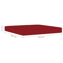 vidaXL Cuscino per Pouf su Pallet Rosso Vino in Tessuto