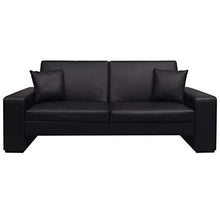 tuduo divano letto larghezza del sedile 142 cm in pelle artificiale cuscino 35 x 35 cm (L x L) per ospitare degli Ospiti inattendus durante la notte Comfort Nero Canape Camera