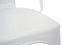 Sedia Sgabello da Bar HWC-A73 Design Moderno Metallo Bianco