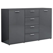 vidaXL Credenza Grigio Lucido 120x35,5x75 cm in Truciolato