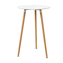 [en.casa] Bancone Bar + 2 x sgabelli da Bar Set (faggio-Bianco) Similpelle + MDF