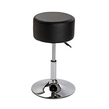 BigBuy Home Sgabello Nero Metallo Ecopelle (38,5 x 39 x 57-67 cm)