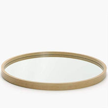 FGDSA Specchio Rotondo con Cornice in Legno - Specchio per Trucco da Parete Specchio per Bagno Bagno Semplice Camera da Letto Vanity 50X50Cm