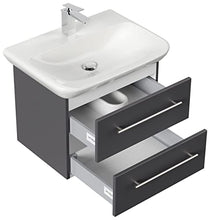 emotion Lavabo con mobiletto, Legno, Antracite Lucido, 65, 2 unità