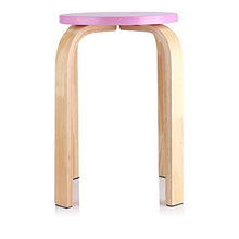 Sgabello impilabile in Legno, Sedia da Doccia Bagno stool Sgabello per camera casa, 40 x 45.5cm (rosa)