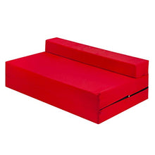 Futon Z - Divano letto matrimoniale, pieghevole, per adulti e bambini, con cerniera rimovibile, colore: Rosso