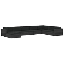 vidaXL Seduta Centrale Modulare 1 pz con Cuscini Foderati Lavabili Leggera Elegante Arredi da Esterno Divano in Polyrattan Nero Telaio in Acciaio - Arredi Casa