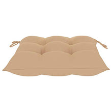 vidaXL Sedia a Dondolo con Cuscino Beige in Massello di Teak