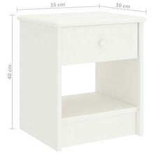 vidaXL Comodino Bianco 35x30x40 cm in Legno Massello di Pino