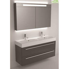 Kit Mobile lavabo RIHO & SLIMLINE SET 77 in legno laccato lucido, 120 x 38 a 60,5 cm