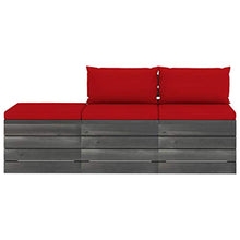 FAMIROSA Set Divani da Giardino su Pallet 3 pz con Cuscini Massello Pino-1761