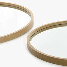 FGDSA Specchio Rotondo con Cornice in Legno - Specchio per Trucco da Parete Specchio per Bagno Bagno Semplice Camera da Letto Vanity 50X50Cm