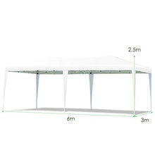 DREAMADE Gazebo da Giardino Tenda da Giardino Tendone da Esterno Pieghevole e Impermeabile,3X6m (Bianco)